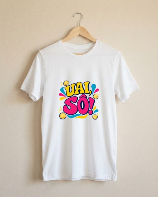 Camiseta Uai, Sô! Mineirês Tropicália Unissex 100% Algodão: peça no cabide