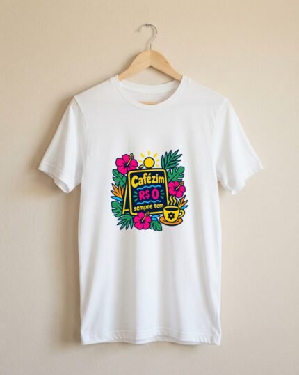 Camiseta Cafézim R$ 0 Sempre Tem Mineirês Unissex 100% Algodão