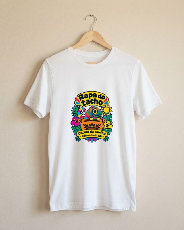 Camiseta Rapa do Tacho Camaleão Caçula Mineirês Unissex 100% Algodão: peça no cabide